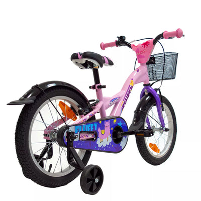 4KIDS Fluffy 16" // 1G, dydis 9.5" (24 cm), V-Brake ir Kojinis stabdžiai, plieninis (rožinė)