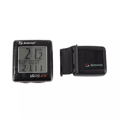 Dviračio kompiuteris Sigma BC 1609 STS // belaidis, 16 funkc. (juoda/sidarbinė)
