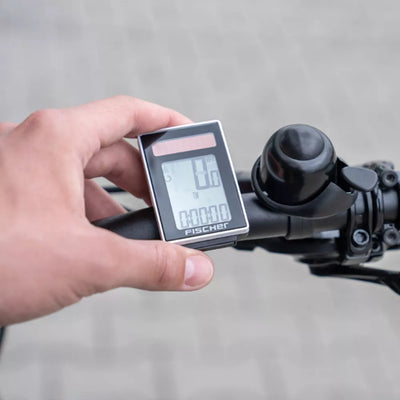 Dviračio kompiuteris FISCHER Solar // 22 funkcijų, belaidis, su saulės baterija