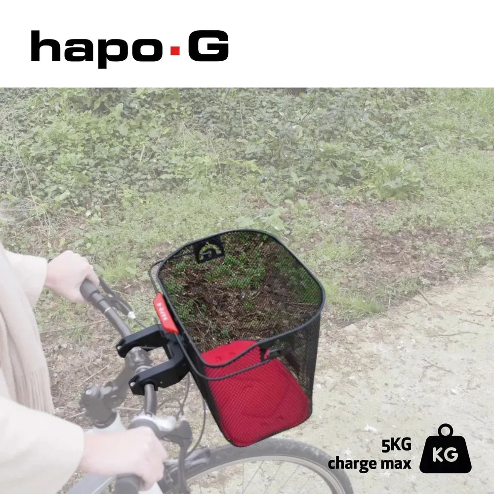 Dviračio krepšys ant vairo BONIN HAPO-G - E-Bike // su Quick-Release laikikliu, metalinis (juodas)