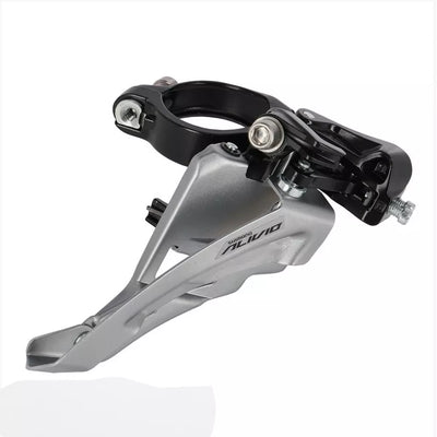 Priekinis perjungiklis Shimano Alivio M3100-M // 3x9 speed, Side Swing, 34,9 mm, 66-69°