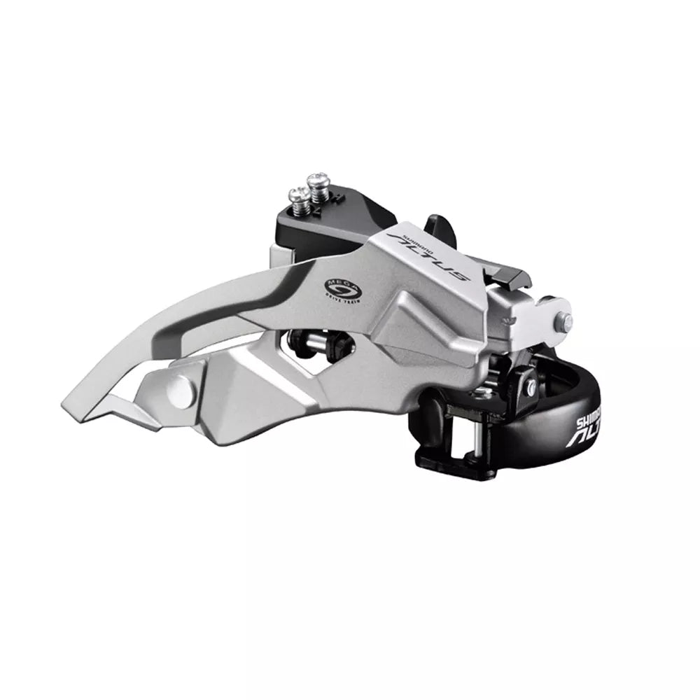 Priekinis pavarų perjungiklis Shimano Altus M370 // 3x9 speed, Dual Pull, 31,8 mm