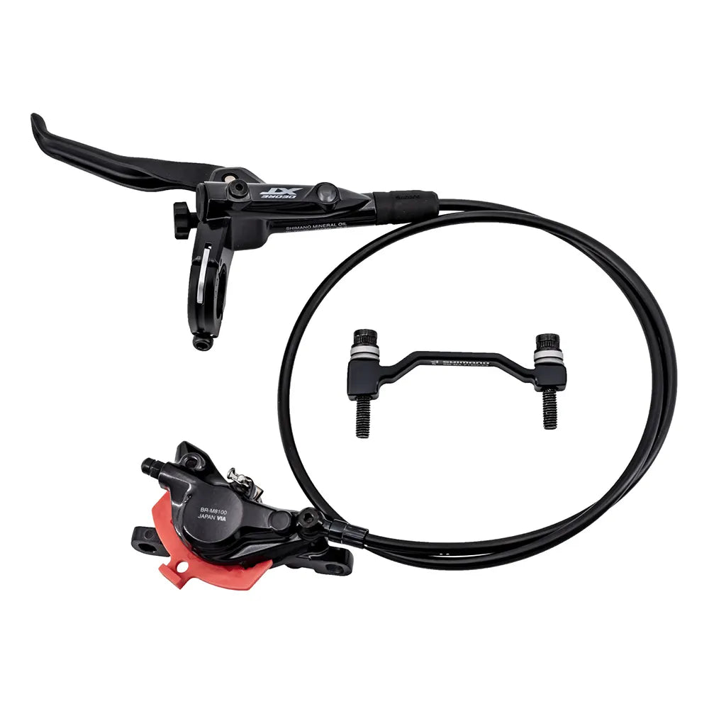 Priekinių diskinių hidraulinių stabdžių komplektas Shimano XT BL-T8100 + BR-M8100 // 1000 mm, aliuminis