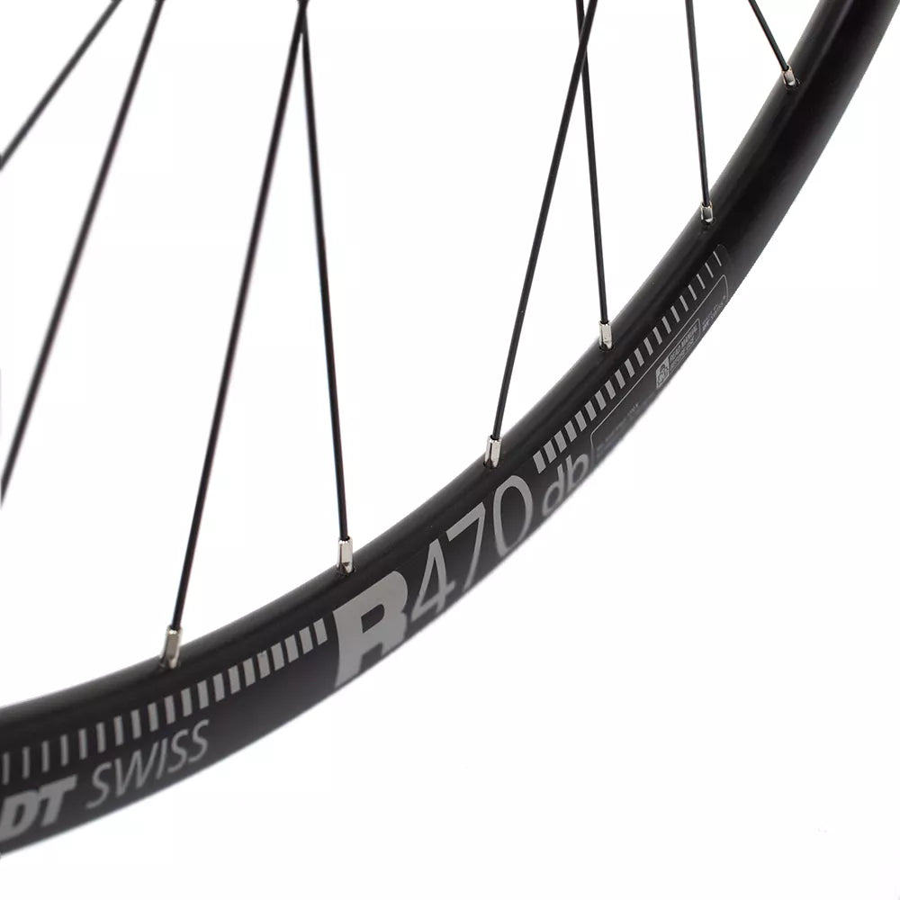 Priekinis ratas DT SWISS R470db 28/29" // diskiniams stabdžiams 6 varžtų, 32H, QR, dvigubas, be kniedžių, aliuminis