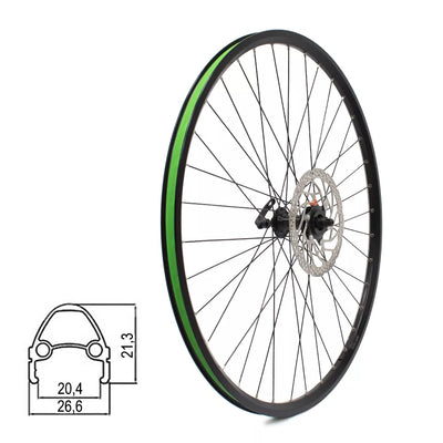 Priekinis ratas RYDE 28" // diskiniams 6B, 36H, QR, kniedytas (kartu su rotoriumi)