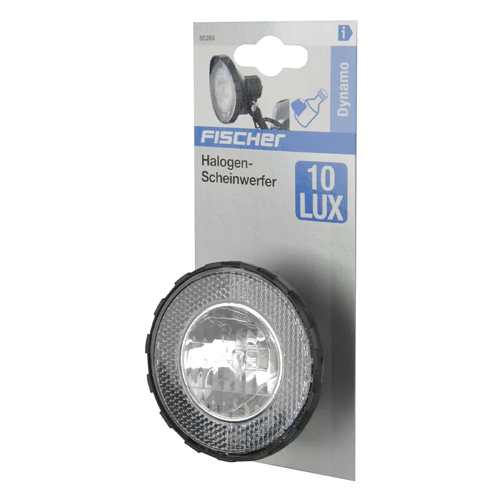 Priekinis žibintas nuo dinamos Fischer // 10 Lux, 6 V / 2,4 W