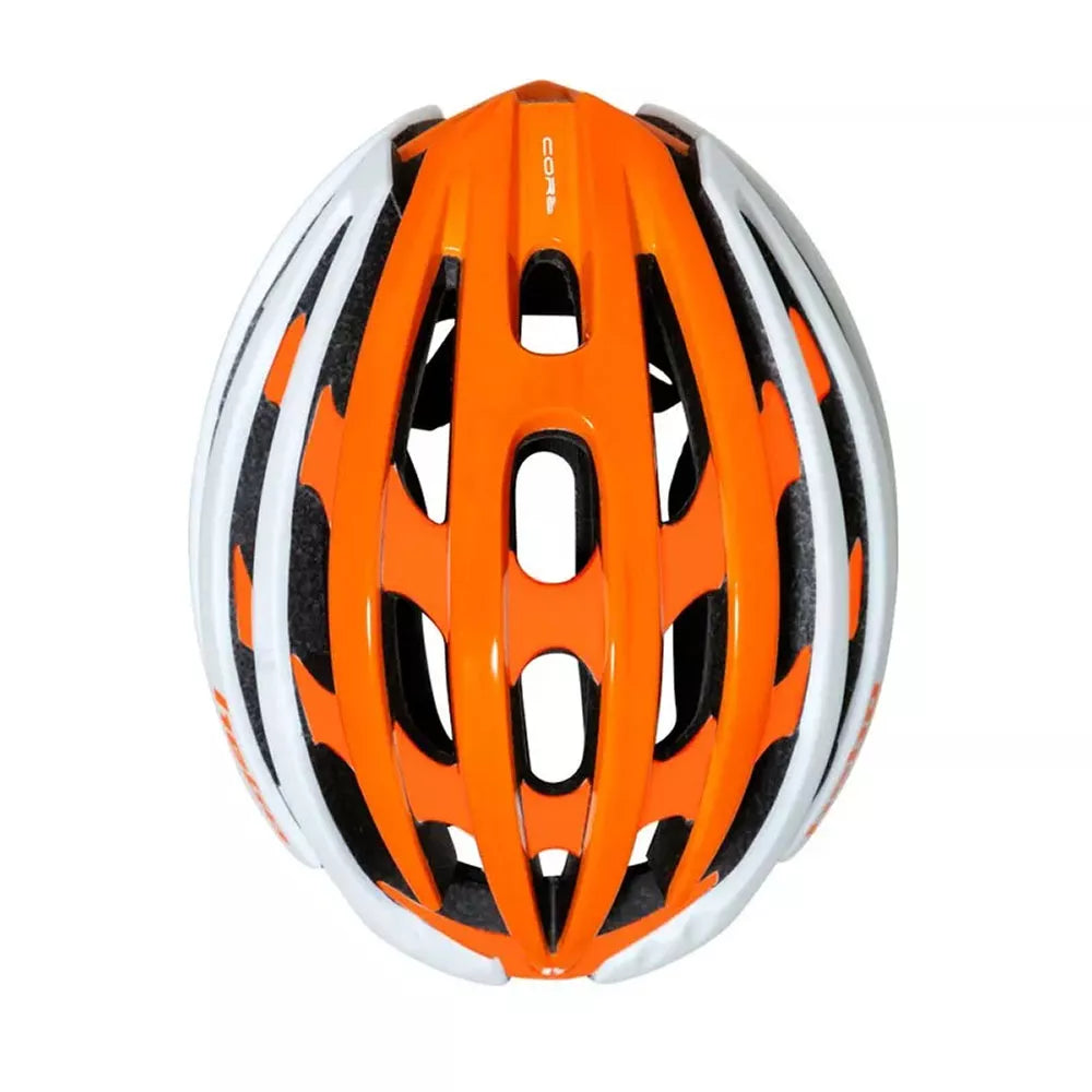 Šalmas HEBO Casco Bici Core // dydis: 55-58 cm (balta/oranžinė)
