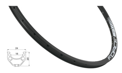 Ratlankis FORCE Basic 27,5" (584x18), d-brake, 36H (juodas)