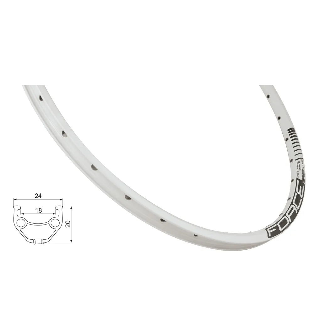 Ratlankis FORCE Basic 27,5" (584x18), d-brake, 32H (baltas)