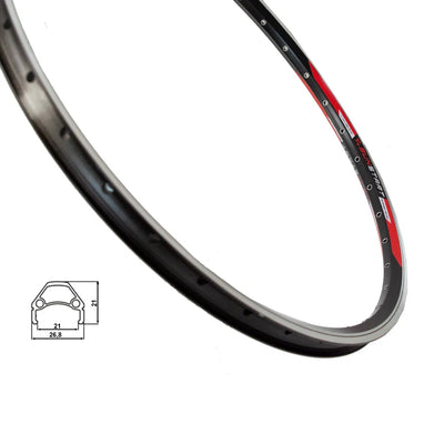 Ratlankis SUNSTART HL21DF-B 27,5", v-brake, 36H, dvigubas su kniedėmis