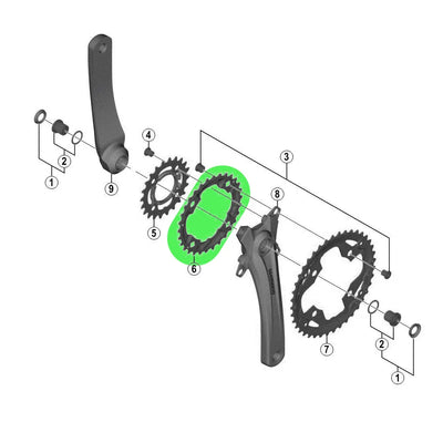 Priekinė žvaigždė SHIMANO Alivio M4000 30T