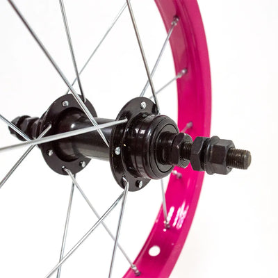 Galinis ratas 14" v-brake, 16H, užsukamas žv. blok., veržlė
