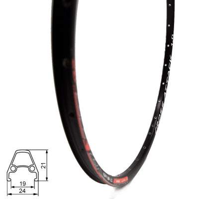Ratlankis 26'' (559x19) ZYZX Cross Attack d-brake, 28H (juoda/raudona/balta)