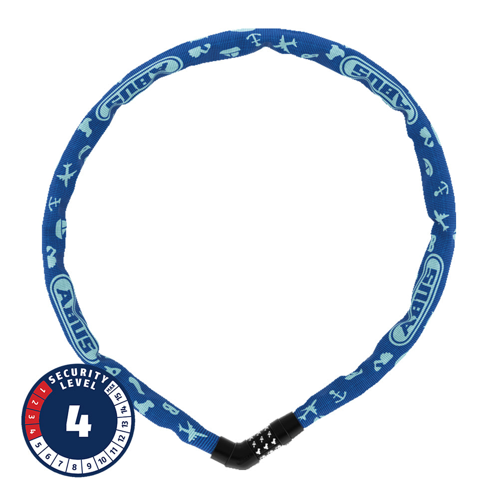 Spyna ABUS Steel-O-Chain™ 4804C/75 Blue Symbols // grandinė, 75 cm (mėlyna)