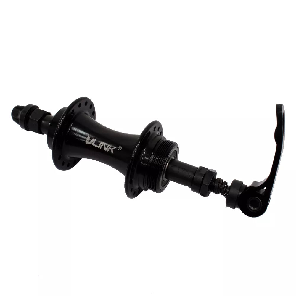 Galinė stebulė U-Link GL-B08R // 32H, V-Brake, užsukamam žvaigždžių blokui, 135 mm, su QR (juoda)