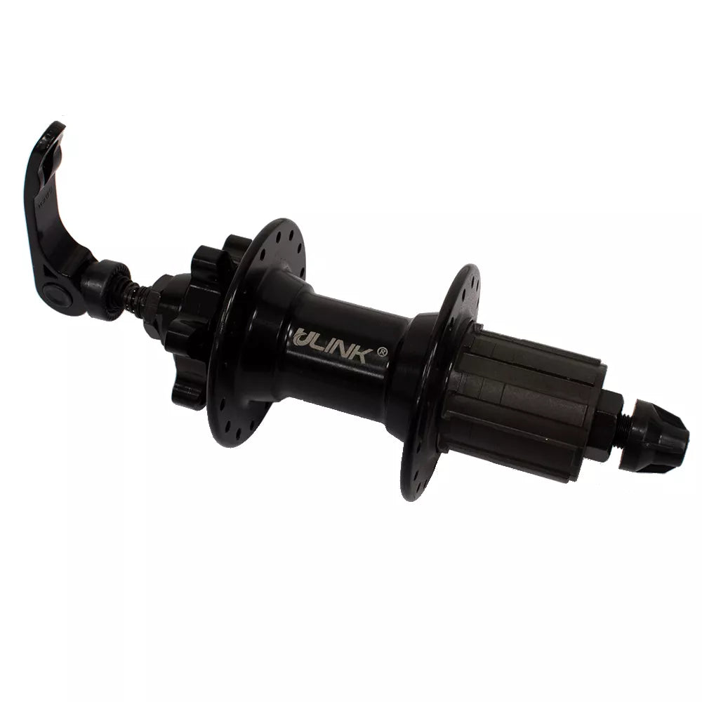 Galinė stebulė U-Link GL-B31R-QS // 32H, diskiniams 6 varžt., užmaunamam žvaigždžių blokui, 135 mm, su QR (juoda)