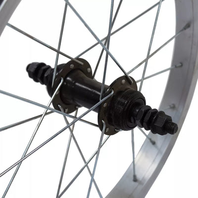 Galinis ratas 16" // 20H // V-brake, užsuk. žvaigždžių blokas, aliuminis (sidabrinis)