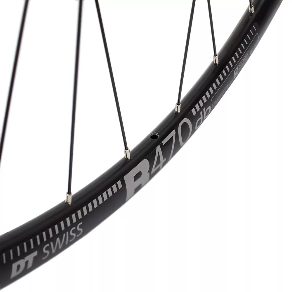 Galinis ratas DT SWISS R470db 28/29" // diskiniams Center-Lock, 32H, kasetė, Thru-Axle, be kniedžių, aliuminis
