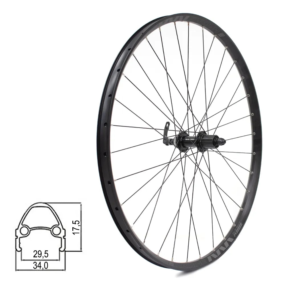 Galinis ratas HAIBIKE RODI TRYP30 Tubeless Ready 29" // diskiniai Center-Lock, 32H, kasetė, QR, aliuminis