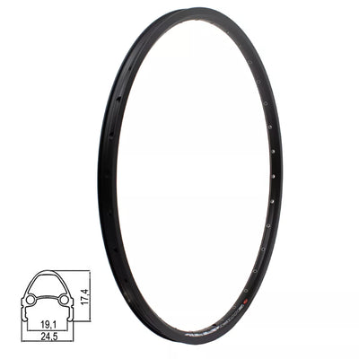 Ratlankis J19SB 24" d-brake, 32H, kniedytas, dvigubas