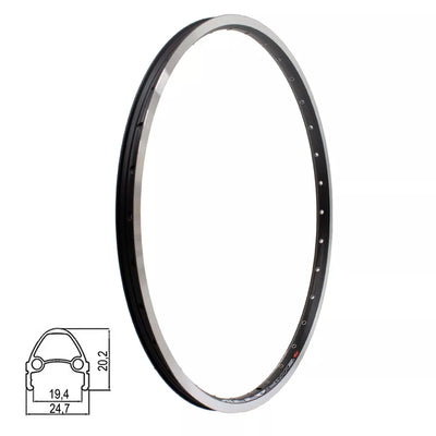 Ratlankis J19SB 26" v-brake, 32H, kniedytas, dvigubas