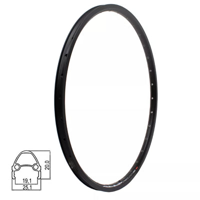Ratlankis J19SB 29" d-brake, 32H, kniedytas, dvigubas