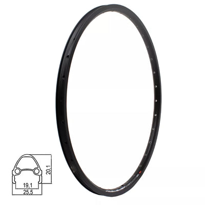 Ratlankis J19SB 29" d-brake, 36H, kniedytas, dvigubas