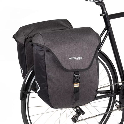 Šoniniai krepšiai ant bagažinės AtranVelo ZAP SIDE PANNIERS // 2 x 27L 17x42x36 cm, Water-Proof (pilka)