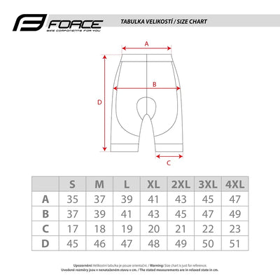Šortai Force COMFORT // su paminkštinimu, dydis: 3XL (juoda)