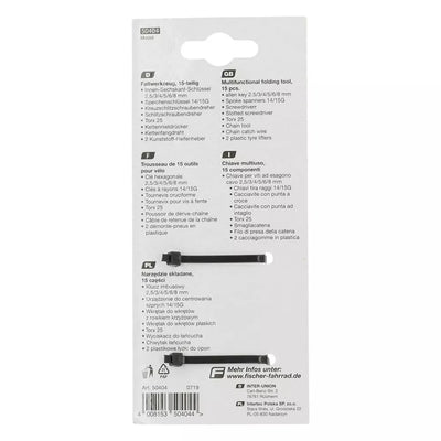 Įrankių komplektas FISCHER Multitool 15tlg E-bike // sulankstomas, 15 funkcijų
