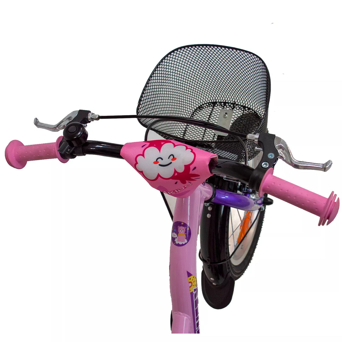 4KIDS Fluffy 16" // 1G, dydis 9.5" (24 cm), V-Brake ir Kojinis stabdžiai, plieninis (rožinė)