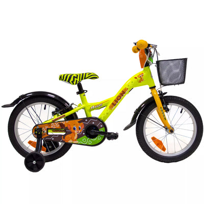 4KIDS Lion 16" // 1G, dydis 10" (25.5 cm), V-Brake ir Kojinis stabdžiai, aliuminis (geltona)
