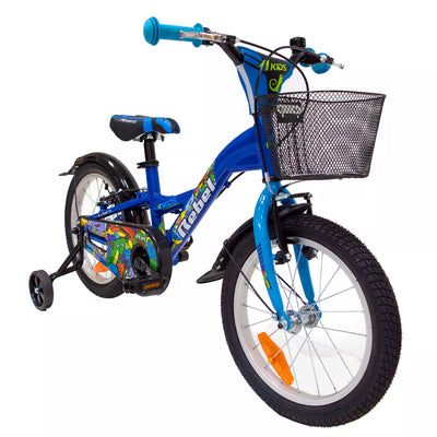 4KIDS Rebel 16" // dydis 10" (25.5 cm), V-Brake ir Kojinis stabdžiai, aliuminis (mėlyna)