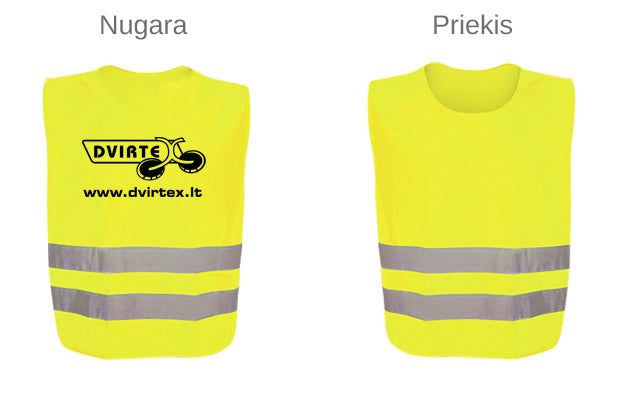 Atspindinti liemenė su užrašu (geltona)