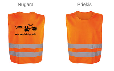 Atspindinti liemenė su užrašu (oranžinė)