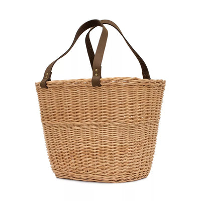 Dviračio krepšys ant vairo // Lietuvos liaudies meistrų, rankų darbo, su laikikliu (smėlinis)