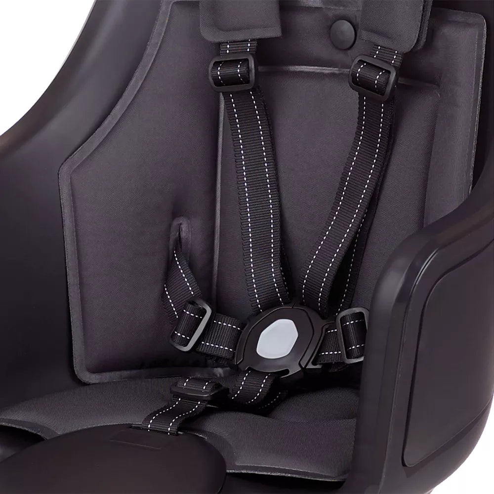 Dviračio kėdutė BoBike Exclusive® Maxi Plus // su galiniu žibintu, tvirtinimas prie rėmo (juoda)