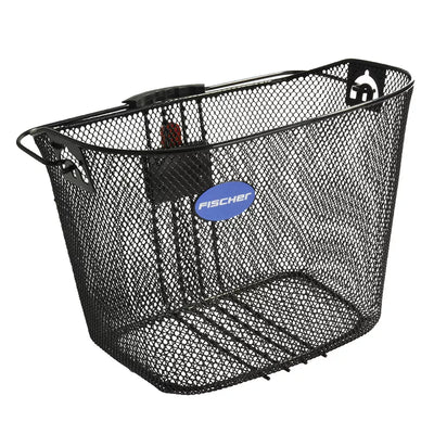 Dviračio krepšys ant vairo Fischer // metalinės vielos (juodas)