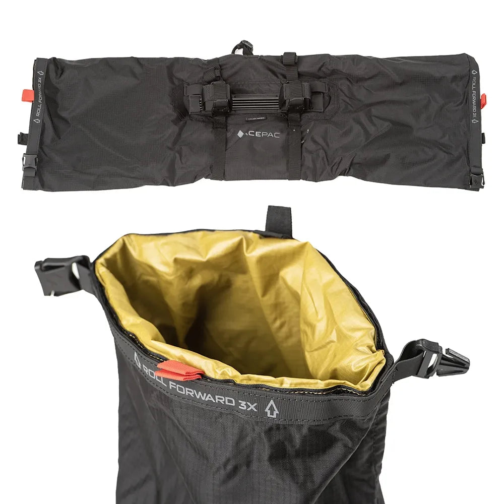 Dviračio krepšys ant vairo Acepac Bar Roll MKIII // 8/16 l (30-60 cm) (juodas)