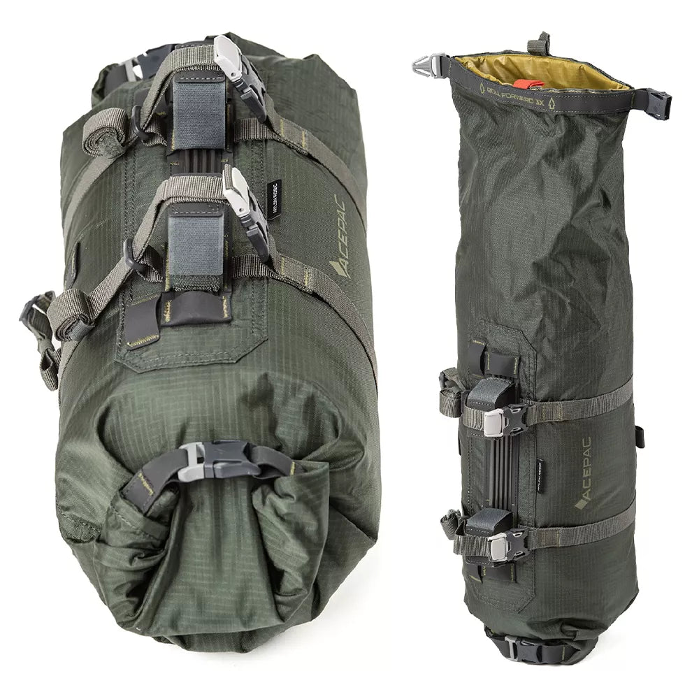 Dviračio krepšys ant vairo Acepac Bar Roll MKIII // 8/16 l (30-60 cm) (žalias/pilkas)