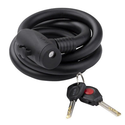 Trosinė spyna KLS Hardcoil // 1200 x 15 mm, su raktu (juoda)
