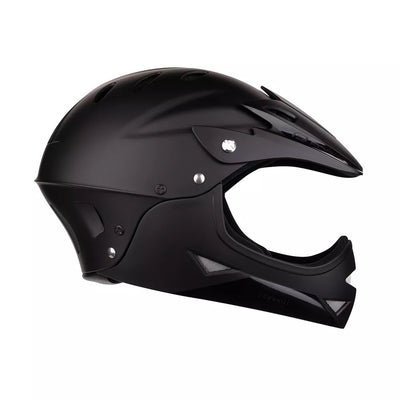 Vaikiškas šalmas FORCE DOWNHILL Junior // dydis S-M (54-58 cm) (juoda)