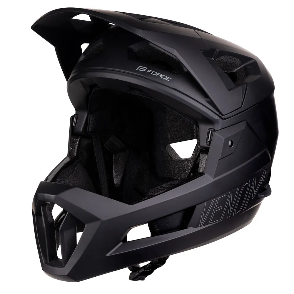 Downhill šalmas FORCE VENOM // dydis: L / XL (58 - 61 cm) (juoda)