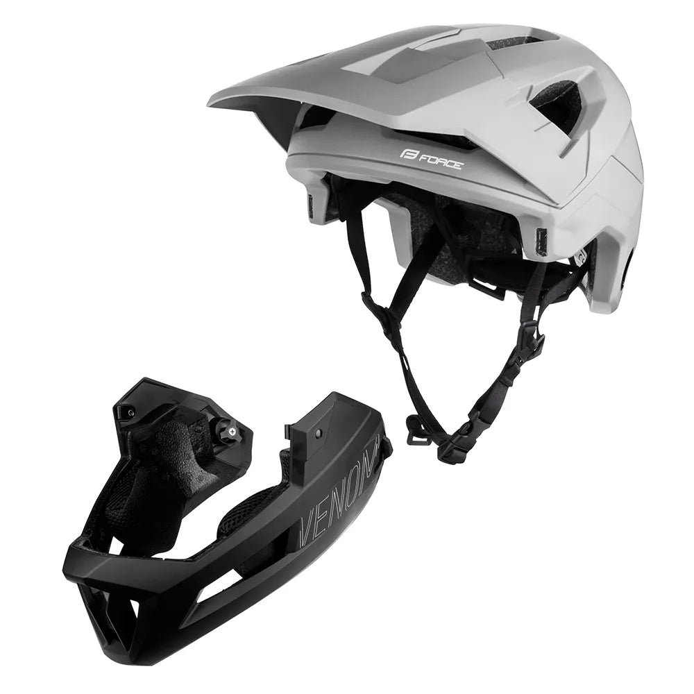 Downhill šalmas FORCE VENOM // dydis: L/XL (58-61 cm) (pilka/juoda)