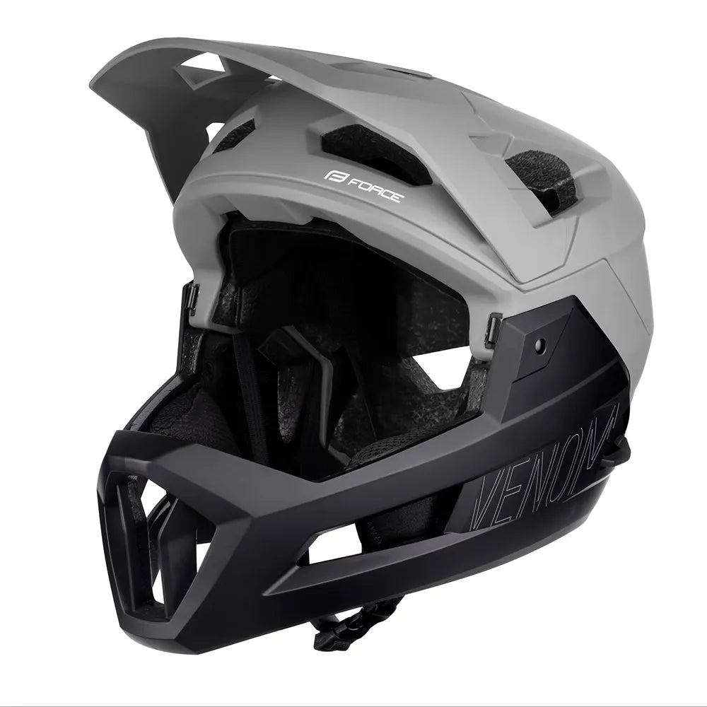 Downhill šalmas FORCE VENOM // dydis: L/XL (58-61 cm) (pilka/juoda)