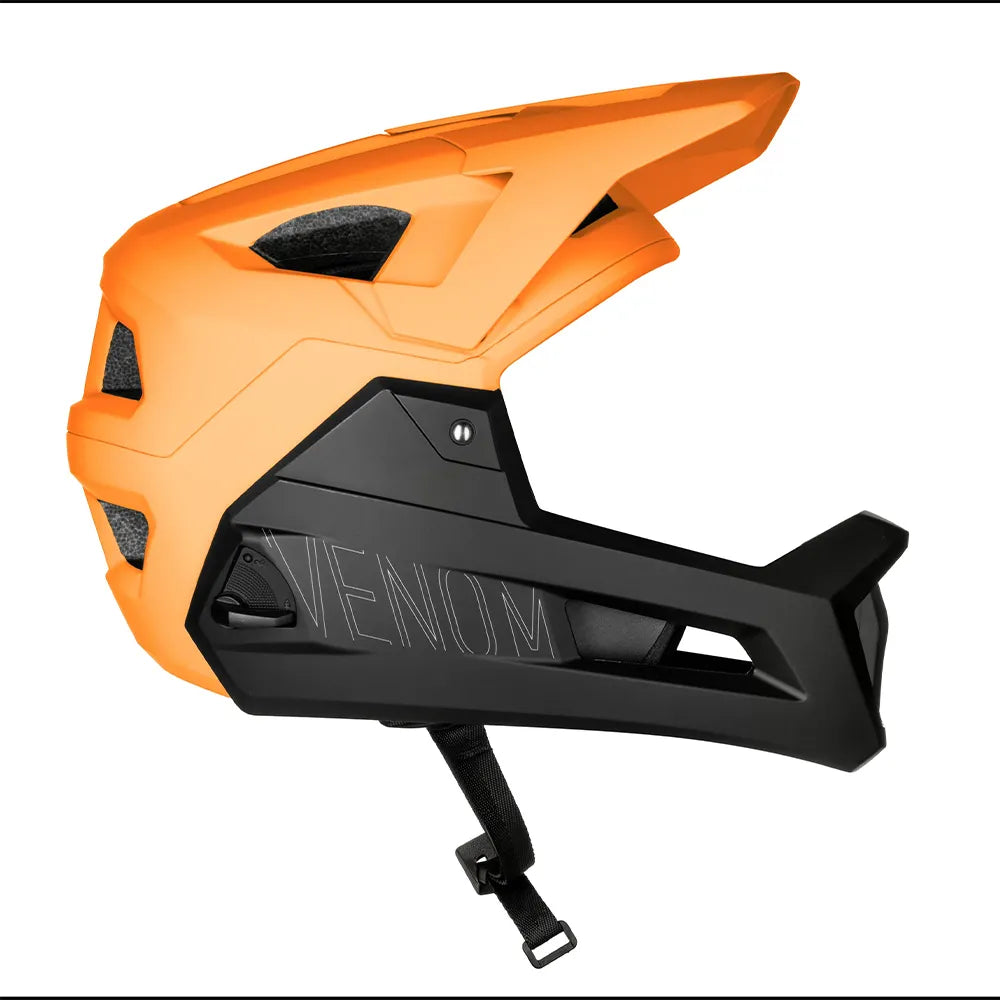 Downhill šalmas FORCE VENOM // dydis: S/M (55-58 cm) (oranžinė/juoda)