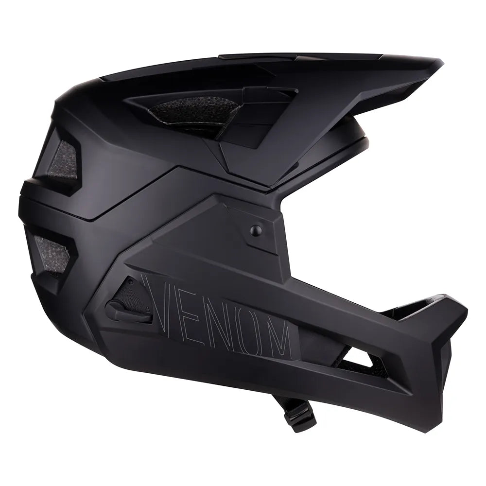 Downhill šalmas FORCE VENOM // dydis: S / M (55 - 58cm) (juoda)