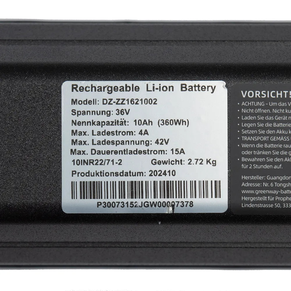Elektrinio variklio akumuliatorius 36V 10Ah 360Wh