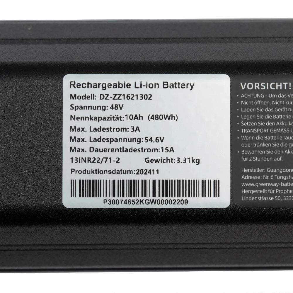 Elektrinio variklio akumuliatorius 48V 10Ah 480Wh