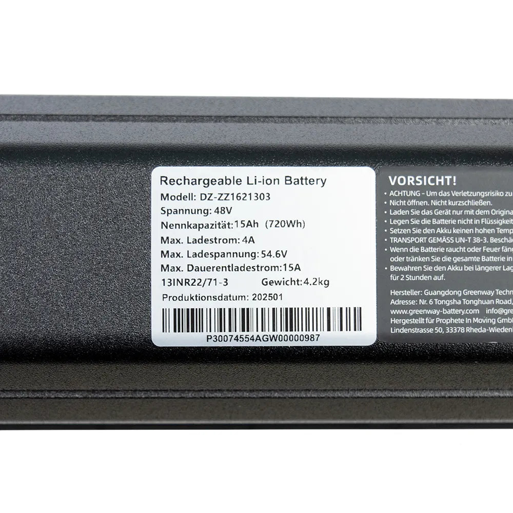 Elektrinio variklio akumuliatorius 48V 15Ah 720Wh